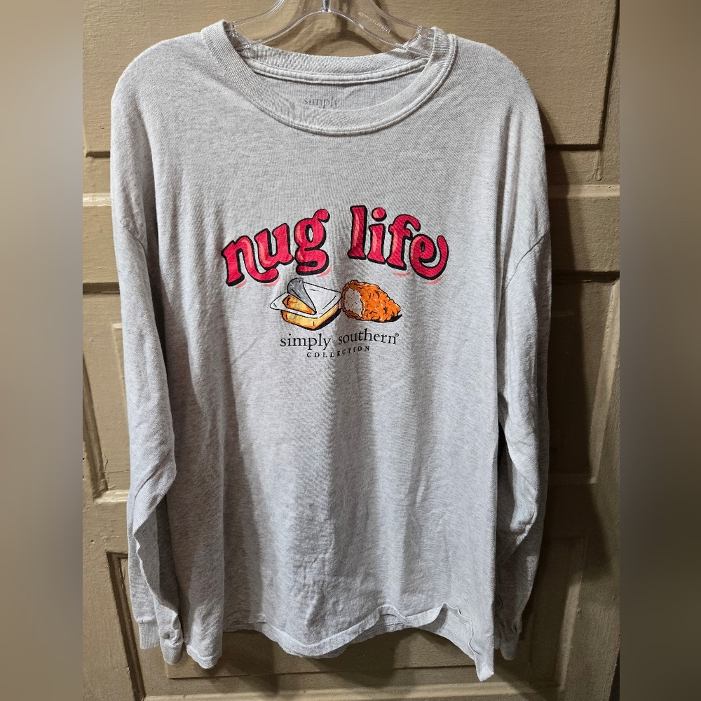 Simply Southern Nug Life Long Sleeve Graphic Tshirt EUC Size: XL